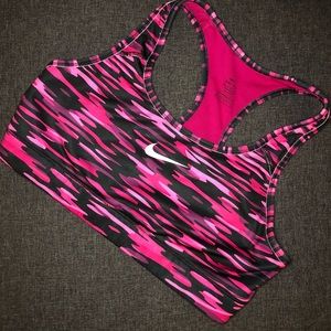 Nike Pink Black Sports Bra Sz M